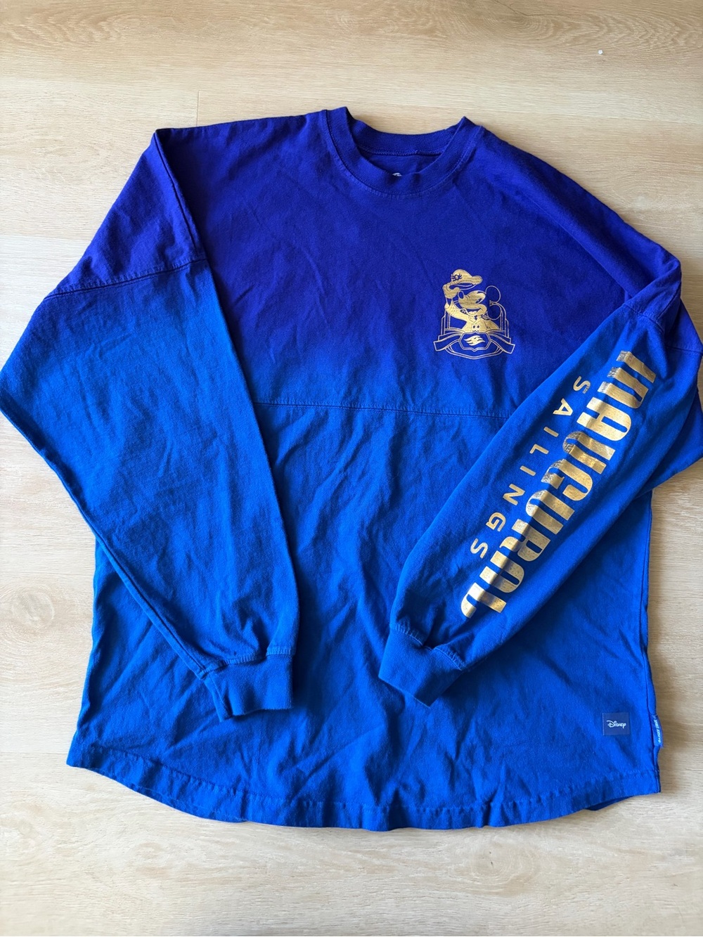 Rare Disney Cruise Destiny Inaugural Sailings Spirit Jersey Size L Blue Gold